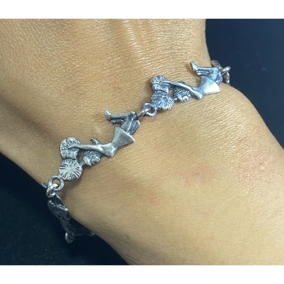925 Sterling Silver My Way Cheerleader Link Bracelet 7.5 - Picture 1 of 8
